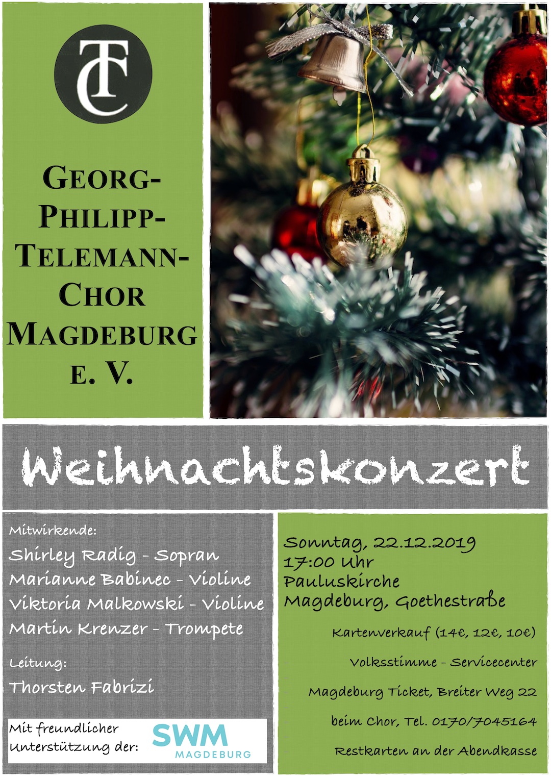 Plakat vom Weihnachtskonzert 2019